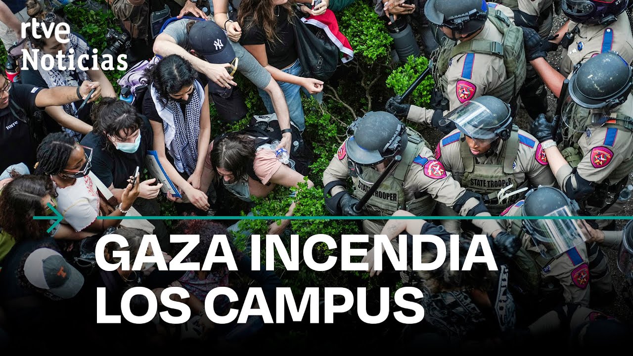 EE.UU.: Cientos de ESTUDIANTES universitarios DETENIDOS en PROTESTAS contra la GUERRA en GAZA | RTVE
