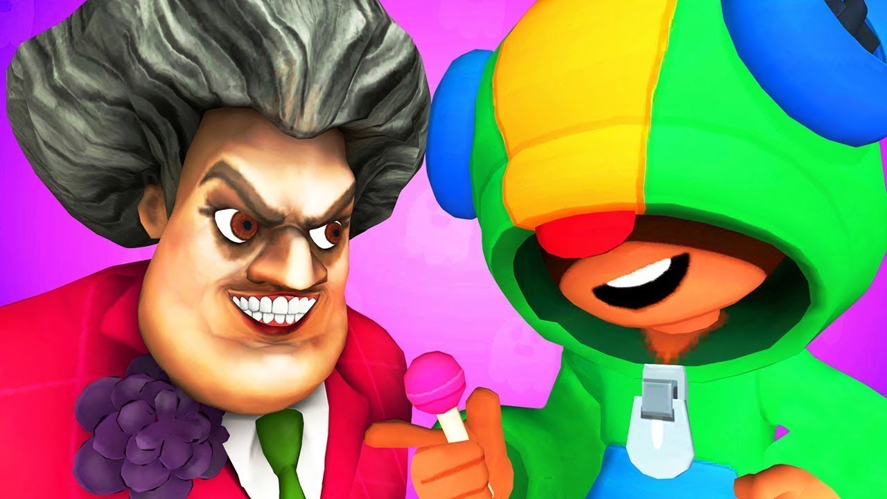 Scary Teacher vs Brawl Stars (Español Maestra T Leon Rico Bibi Android iOS Parodia Animada 3D)