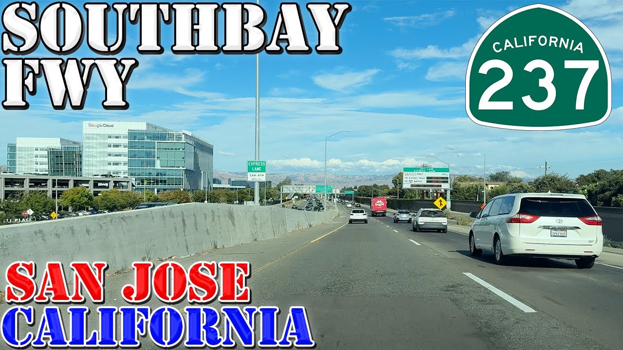 CA 237 East - Southbay Freeway - Mountain View to Milpitas - California - 4K Highway Drive