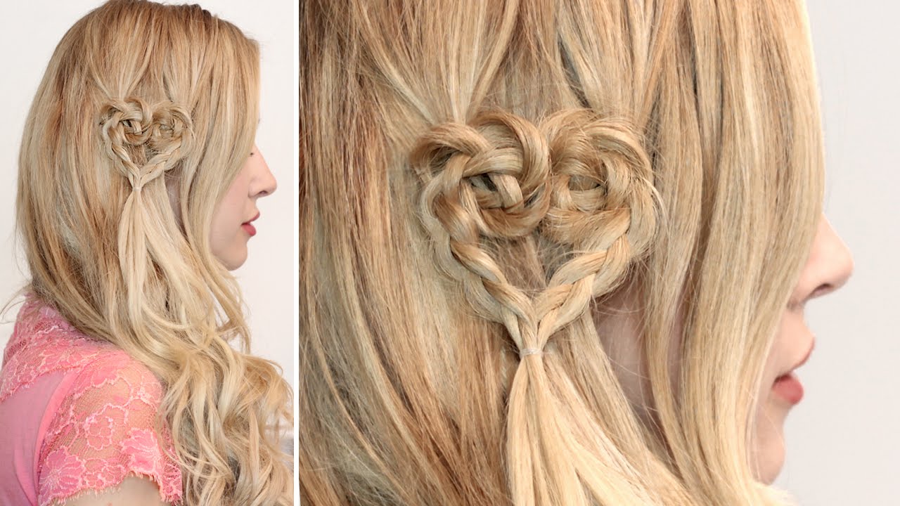 Cœur tressé ❤ Tuto coiffure soirée chic/romantique, cheveux courts, mi longs, long
