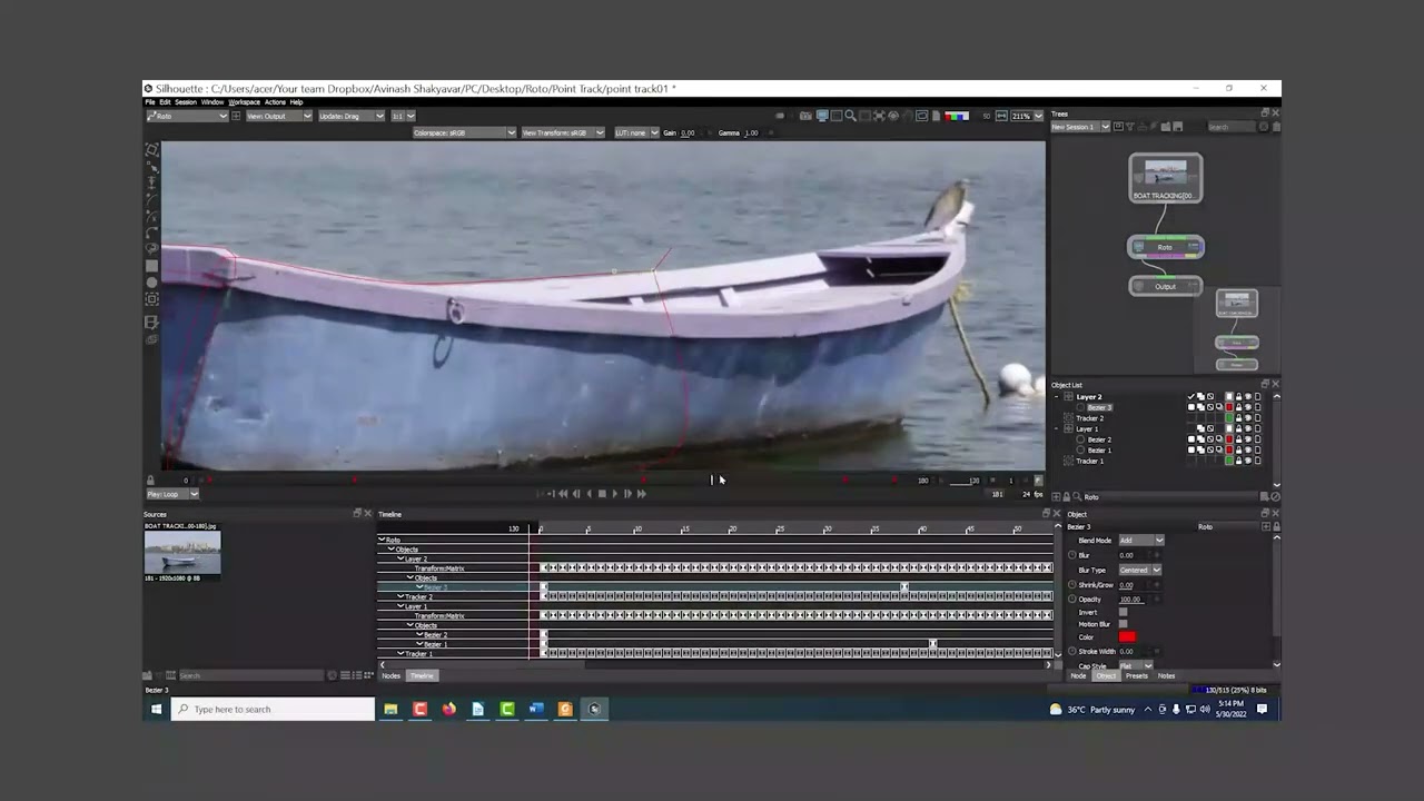 Demonstrate to use Point Tracker in Silhouette FX
