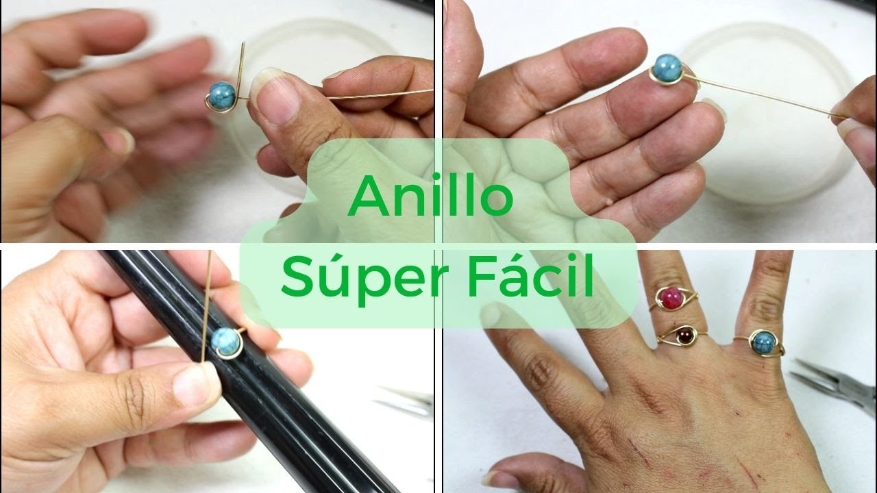 Cómo hacer un anillo súper fácil... aprende a hacer un anillo en alambrismo... anillo diy.