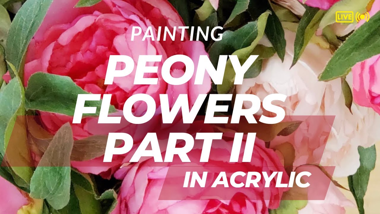 how to paint a pink peony flower in acrylic