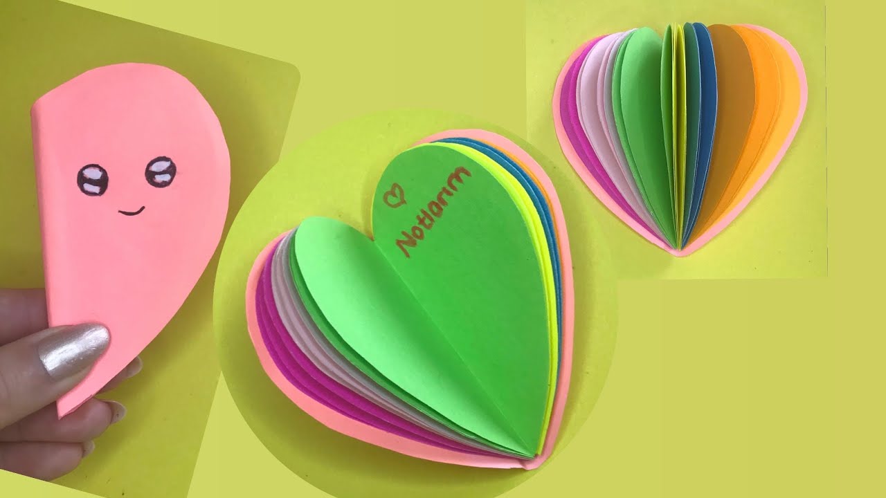 Kalpli Not Defteri Yapımı / Gökkuşağı 🌈 Kalpli Notebook
