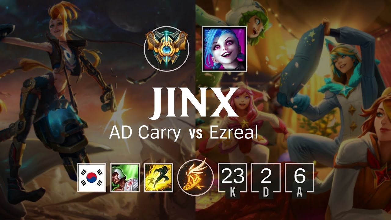 Jinx ADC vs Ezreal - KR Challenger Patch 8.24