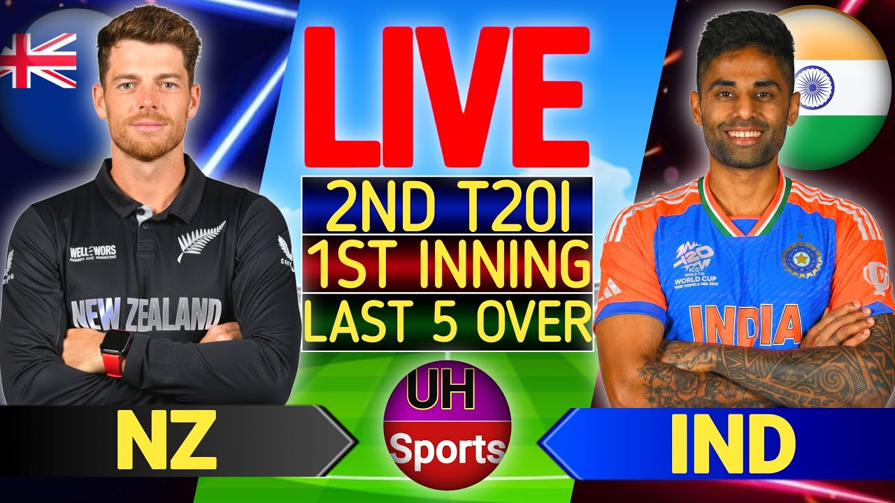 🔴 IND vs NZ 2nd T20 LIVE | India vs New Zealand Live Score Today | Cricket Match Commentary, NZ BAT