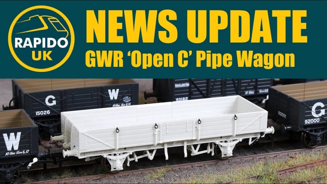 RAPIDO UK Model Railway NEWS UPDATE   Great Western Railway 'Open C' Pipe Wagons  OO model railway