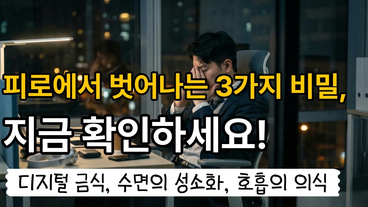 피로에서 벗어나는 3가지 비밀! 지금 확인하세요.
