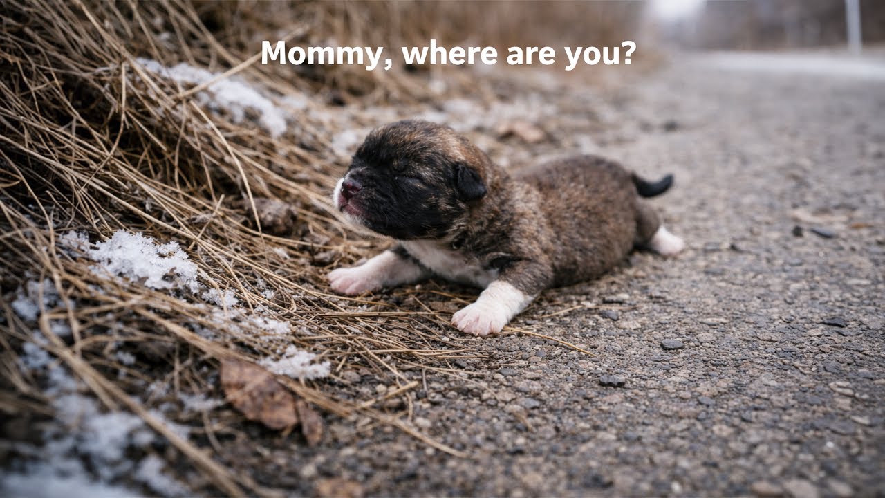 Abandoned in Dry Grass, a Shivering Puppy Cries Desperately for His Mom