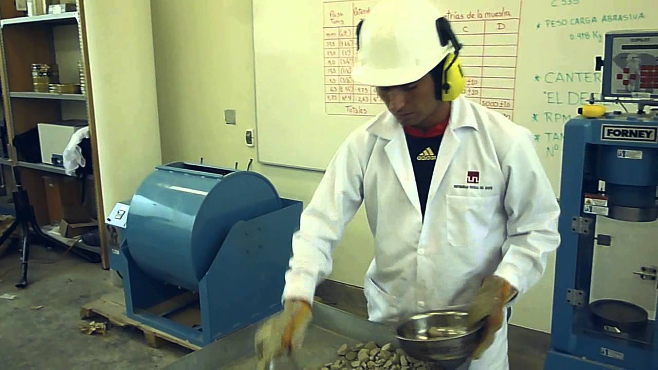 Ensayo de abrasión con maquina de los angeles
