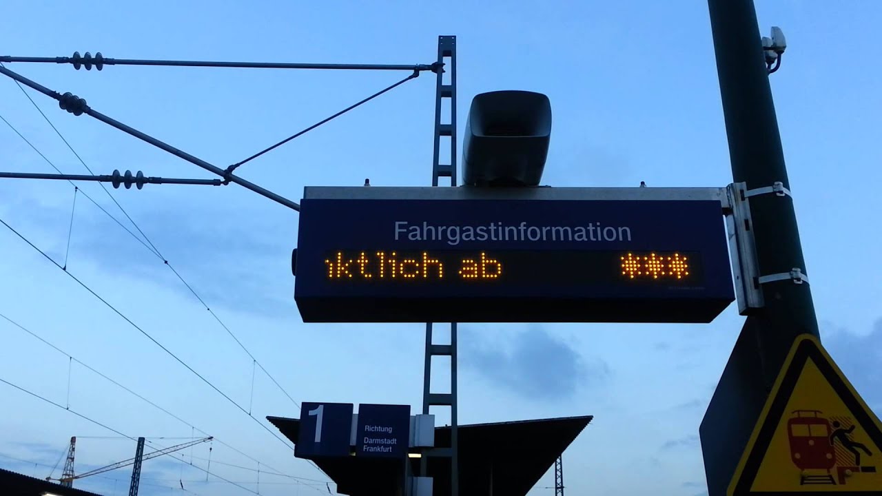 RB Zug nach Frankfurt pünktlich verspätet
