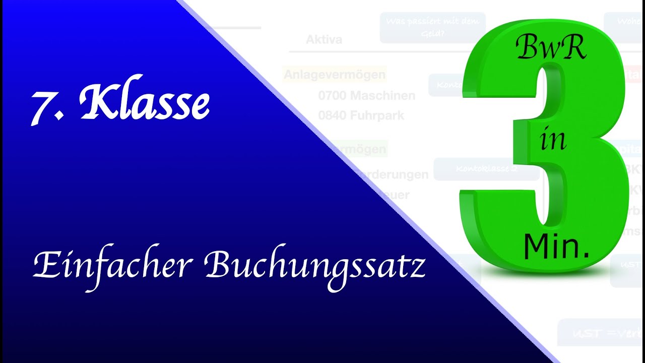 3. 8 Einfacher Buchungssatz