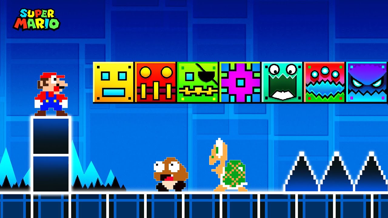 Super Mario Bros. But There Are MORE Custom Geometry Dash Blocks