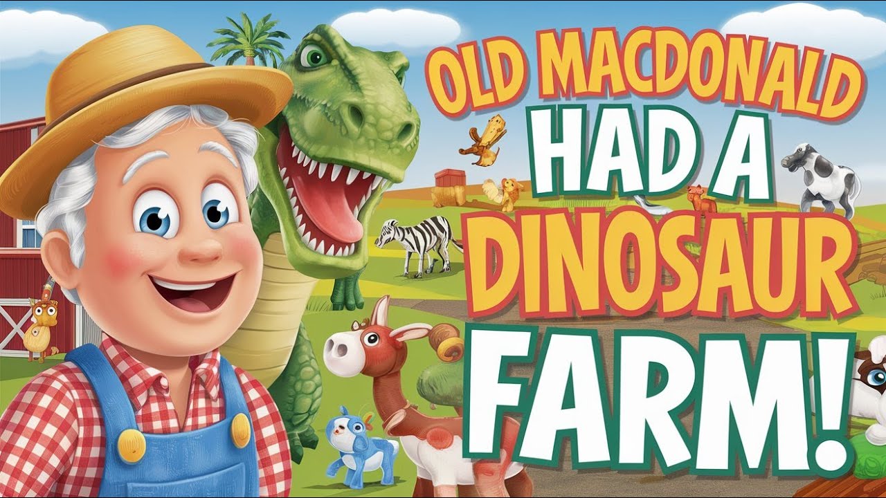 🦖 Old MacDonald Had a Dinosaur Farm! 🦕 | T-Rex Dino Song for Kids! | Animal Songs for Toddlers