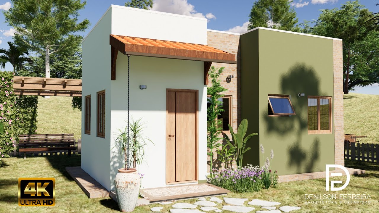 050 - Mini casa 25 metros | Projeto Moderno e Barato | LINK DA PLANTA NA DESCRIÇÃO