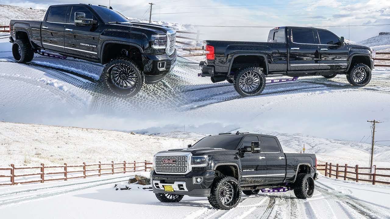 Tuned & Deleted 2019 L5P Denali 2500 on 24x14s cruises thru the SNOWY mountains of Idaho!