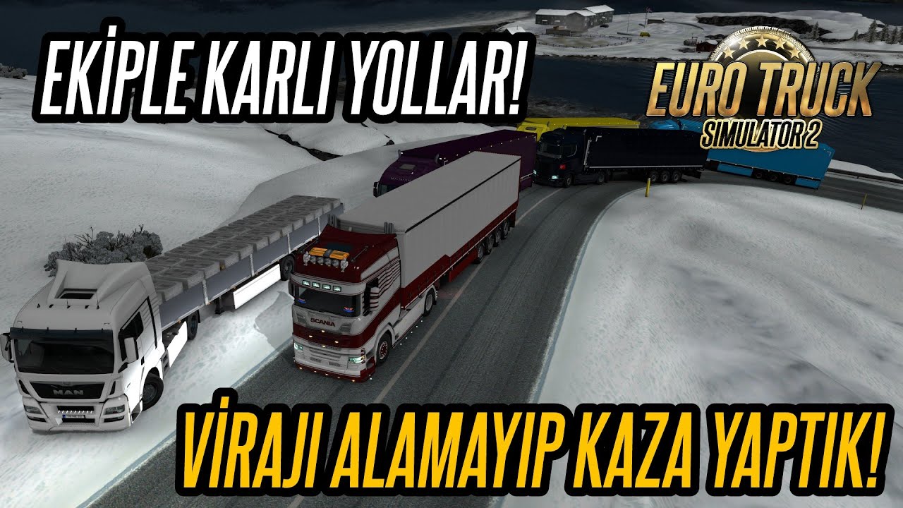 KARLI BUZLU ÖLÜM YOLLARINDA EKİPLE RİSKLİ SÜRÜŞ! | VİRAJI ALAMAYIP KAZA YAPTIK :D | ETS2 MP PROMODS