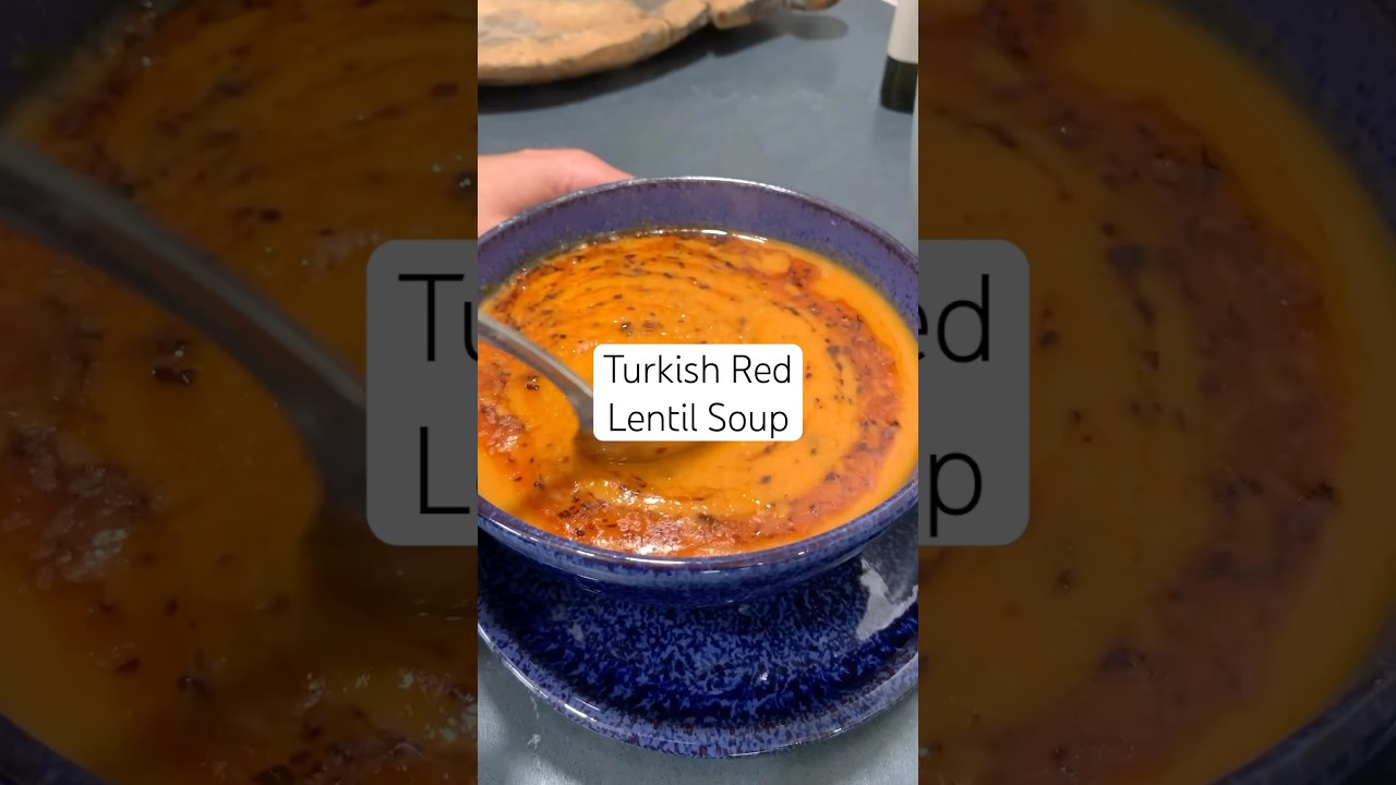 Turkish Red Lentil Soup Recipe! #lentilsoup #souprecipe #vegansoup