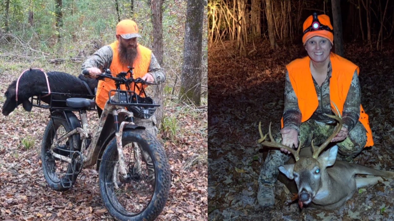 WILD HOG Removal MADE EASY During Deer Hunt, With The PUCKIPUPPY EBike!!! "FERAL PIGS & A BIG BUCK"