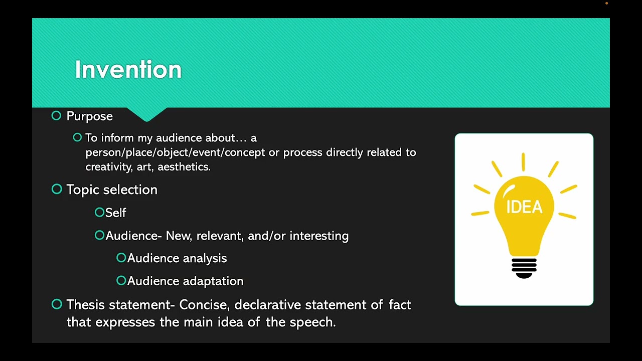 Speech 2 Instructions: Invention