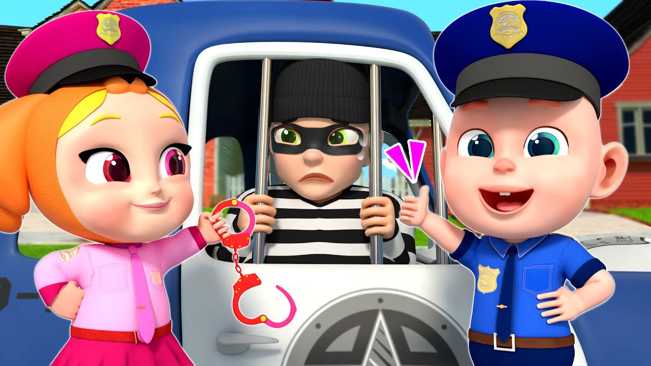 The Team Trick | POLICE CHASE THIEF | Police Officer Song 👮🏻‍♀️| Nursery Rhymes & Kids Song