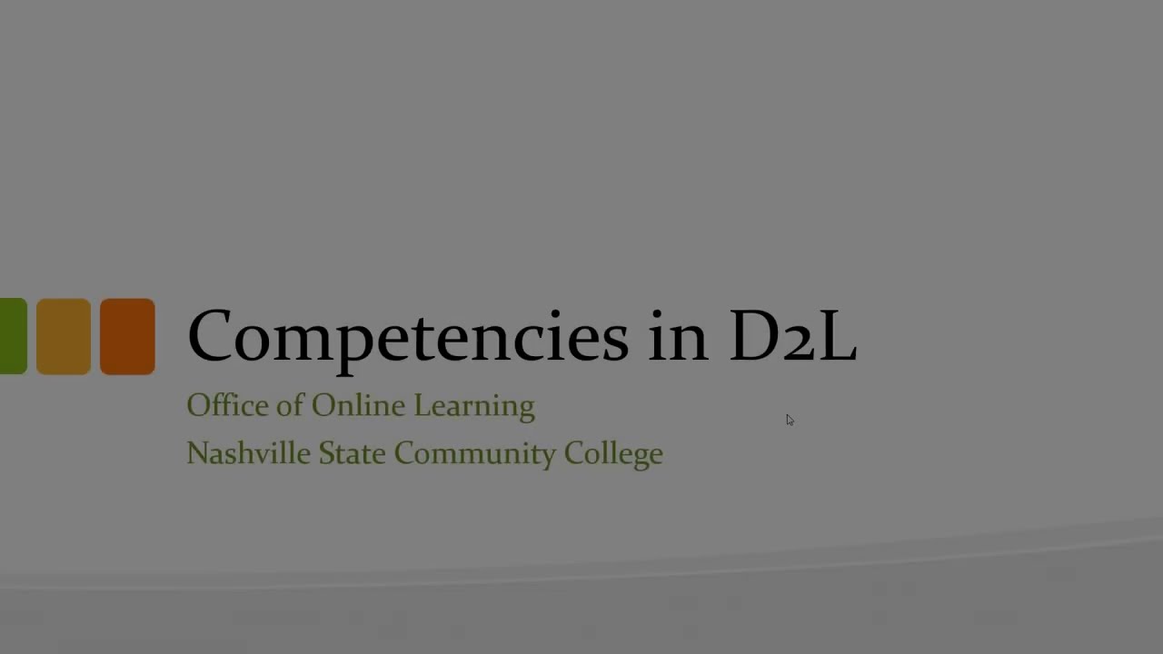 Competencies in D2L