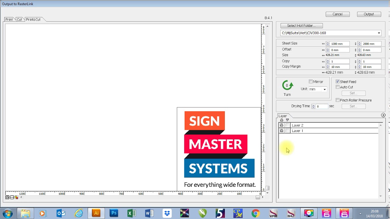 How to create a print and cut job for Mimaki Rasterlink