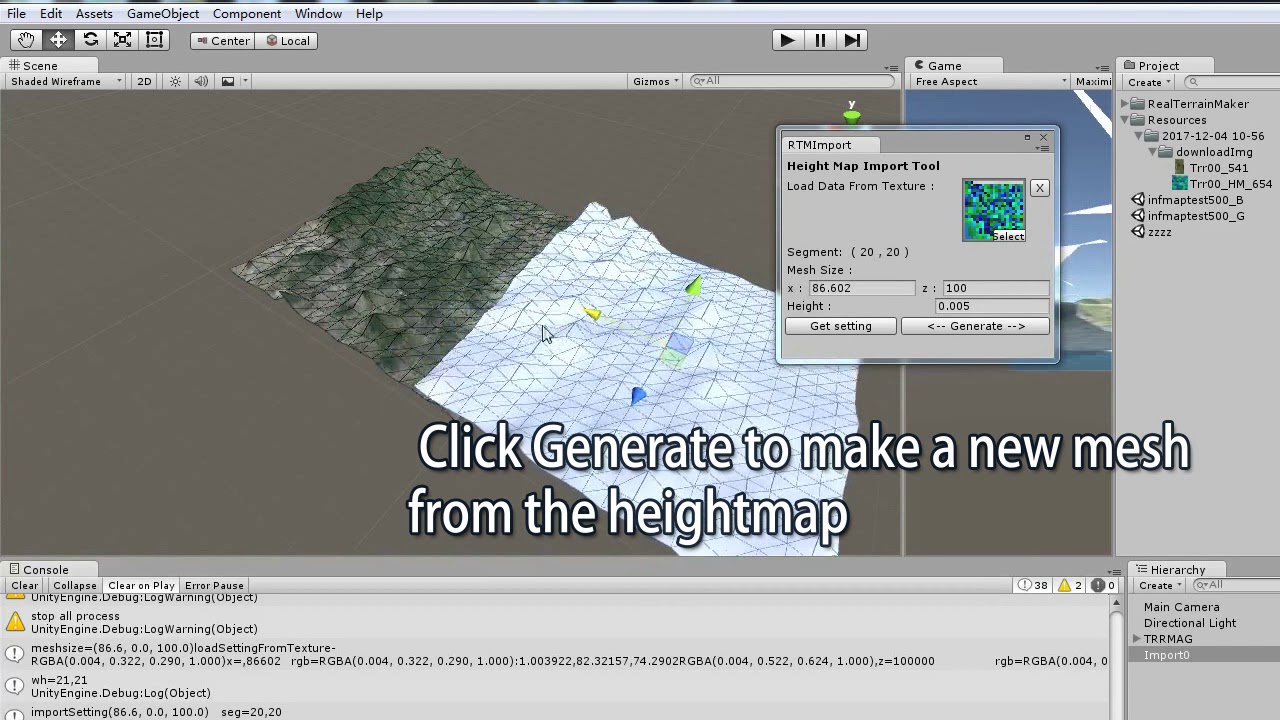 Real Terrain Maker --heightmap and import
