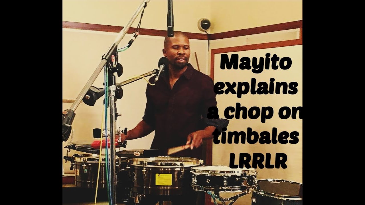 Mayito explica recurso en timbal para solo y entradas al mambo. Chops for timbales.