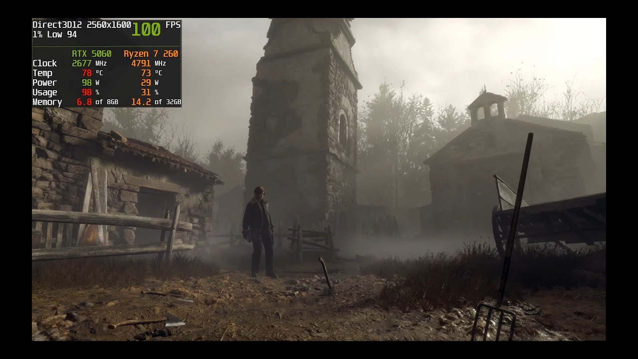 Resident Evil 4 Remake - Lenovo Legion 5 (RTX 5060 + Ryzen 7 260) | Custom Settings FPS test