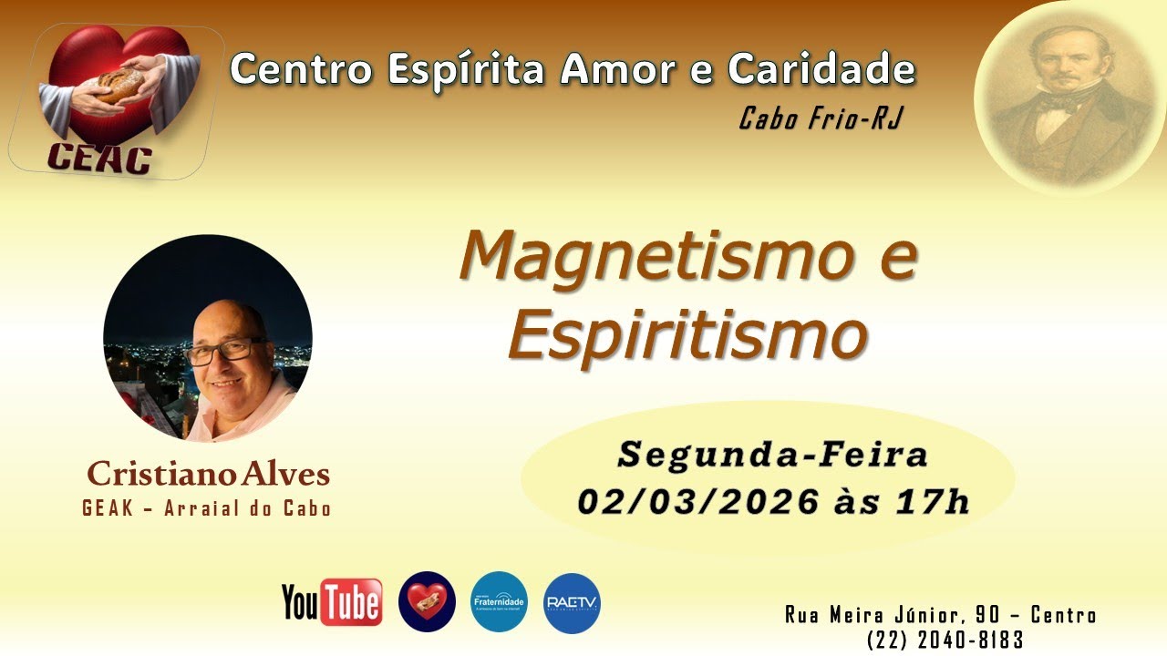 | 02.03.206 |  Magnetismo e Espiriritismo  |  Cristiano  Alves