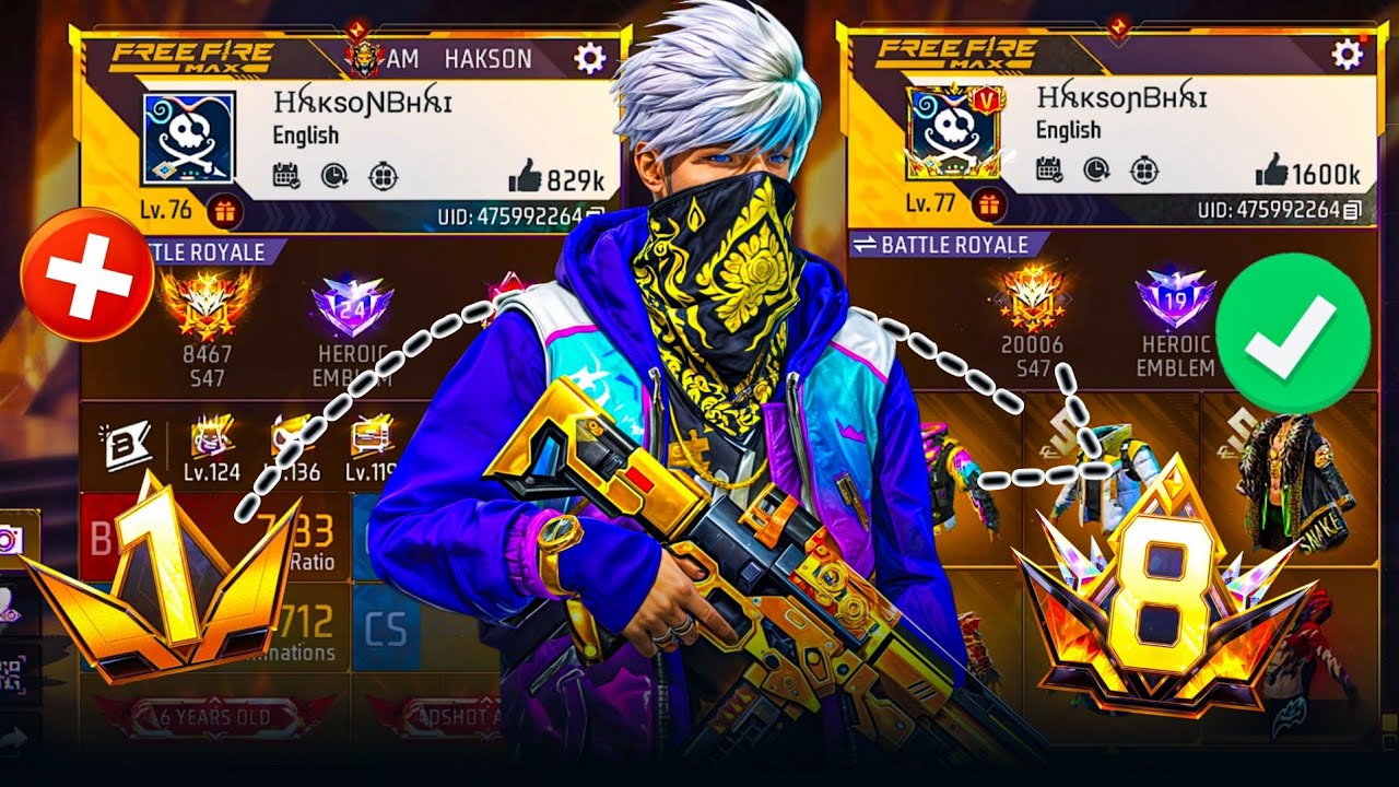 PRIME 1 TO PRIME 8 😱 NOOB TO PRO 🔥 GARENA FREE FIRE 