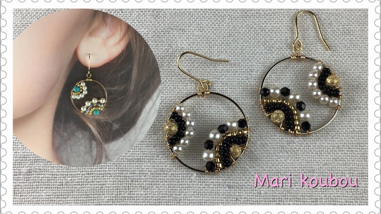 ワイヤーフープピアスの作り方/How to make wire hoop earrings