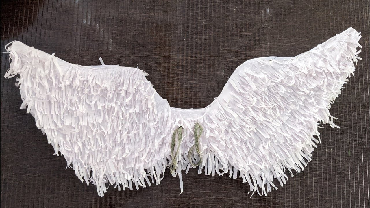Easy way to make wings🧚🧚/make it using crepe paper