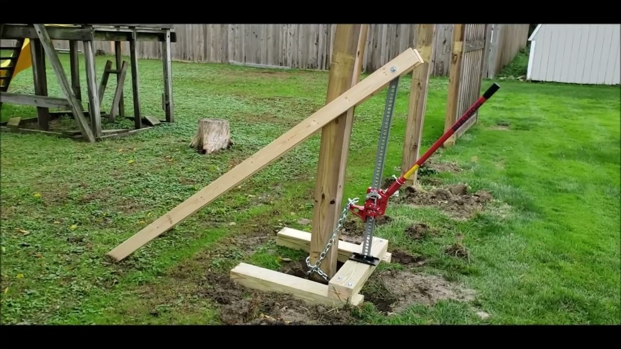 How To Remove Wooden Fence Post Using Farm Jack
