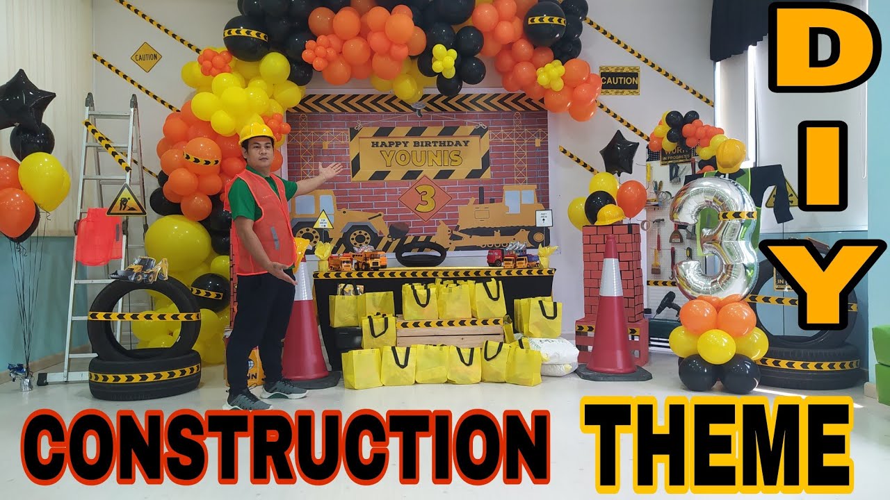 how to make construction  balloons decoration || construction balloon theme || construction theme