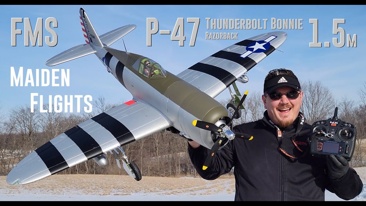 FMS - P-47 Thunderbolt Bonnie - 1500mm - 3X Maiden Flights