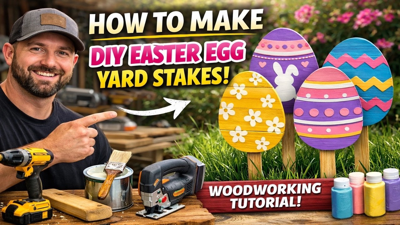How to Make DIY Easter Yard Decorations (Wooden Yard Stakes Tutorial)