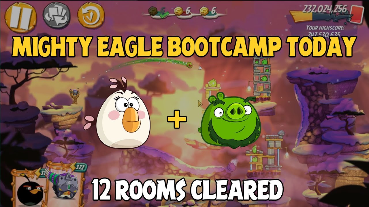 Angry Birds 2 Mighty Eagle Bootcamp Today - 12 Rooms Cleared! (Matilda + Leonard) | AB2 Gameplay
