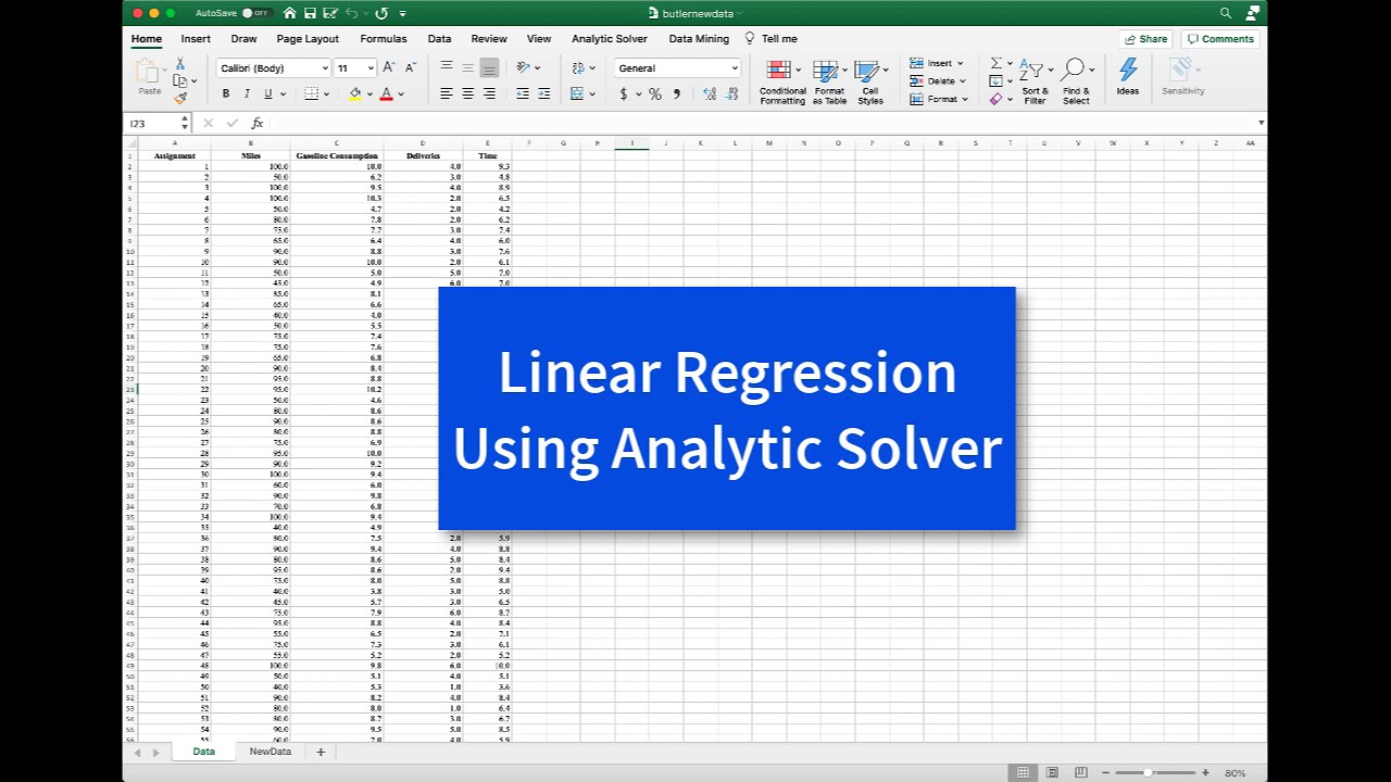 Linear Regression Using Analytic Solver