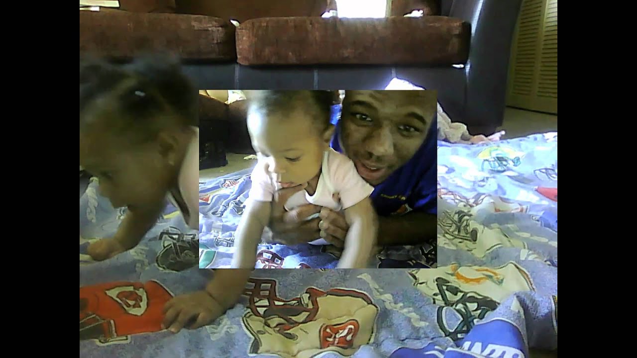 Baby crawling first time Madison Renee'