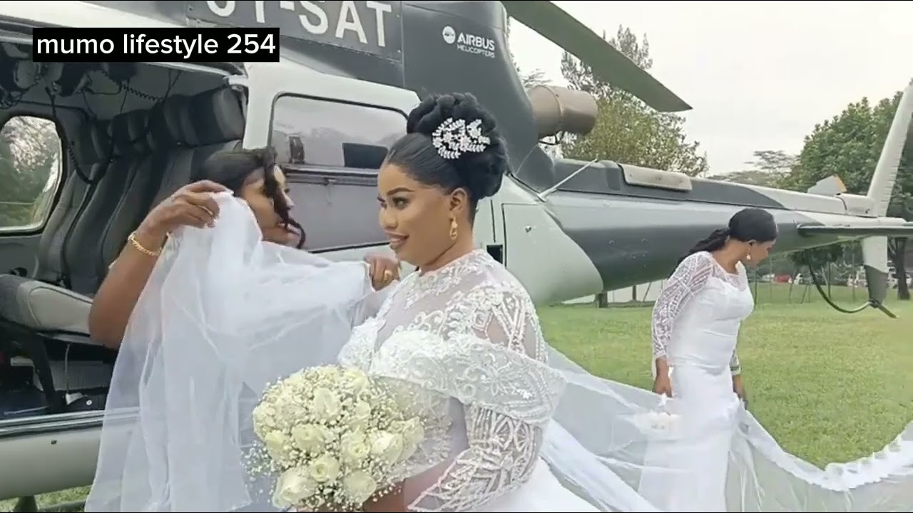 MULTIMILLION WEDDING,FORTUNE MWIKALI LANDED ON A  CHOPPER AT SAFARI PARK🤭