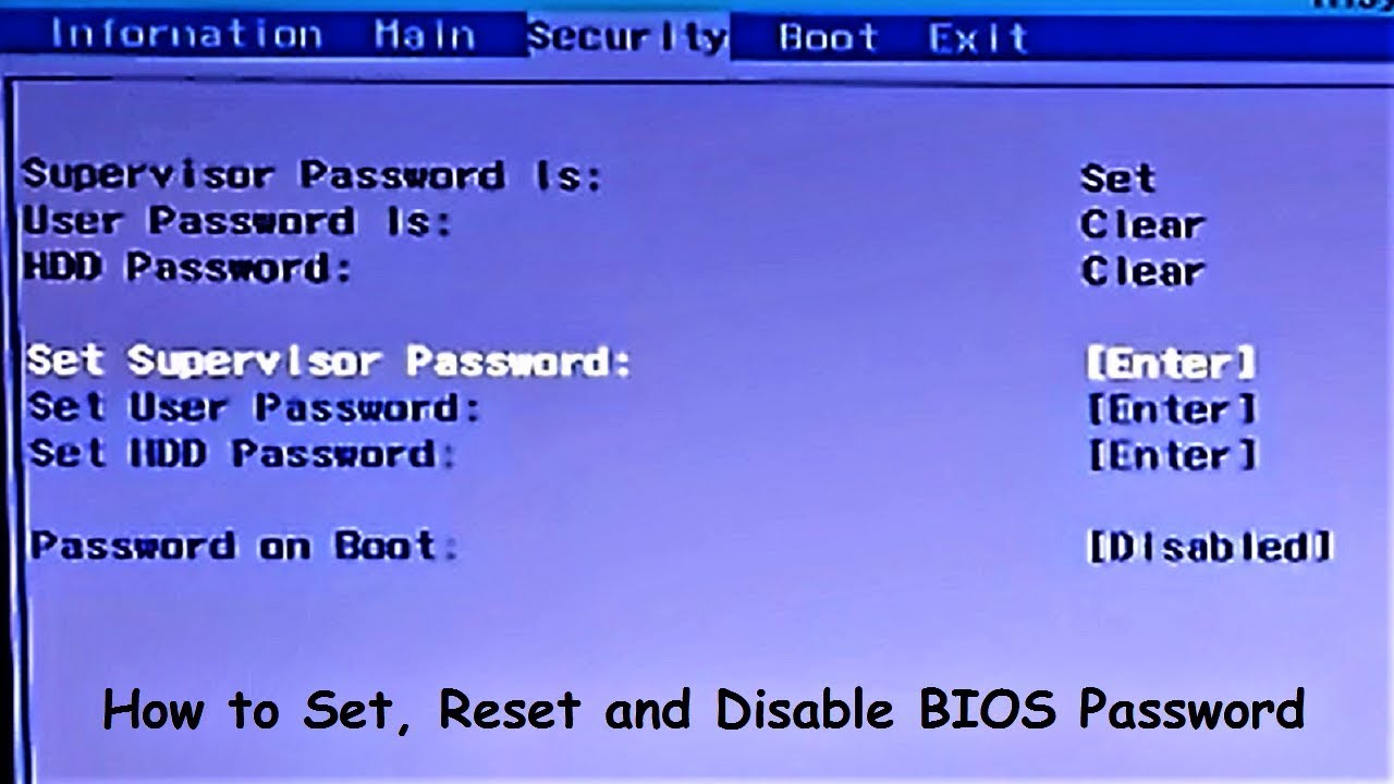 How to Set, Reset and Disable BIOS Password (Complete Tutorial)