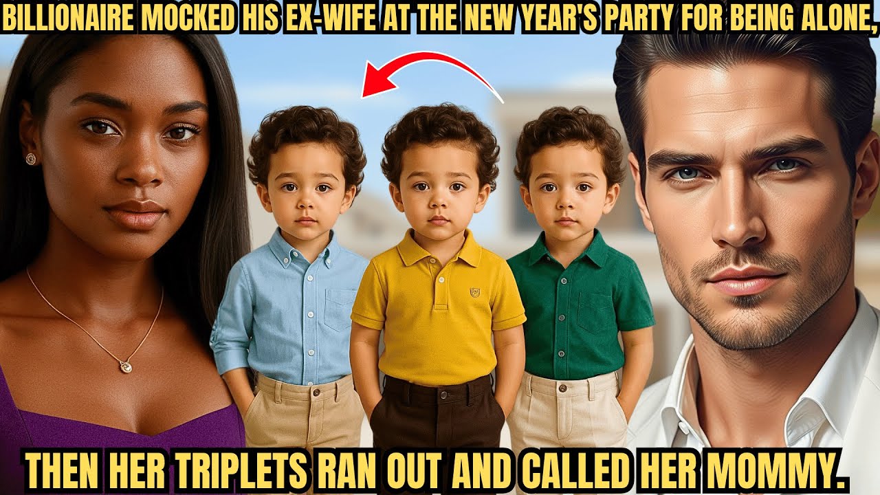 Billionaire Mocked His Ex-Wife at the New Year's Party for Being Alone, Then Her Triplets Ran Out...