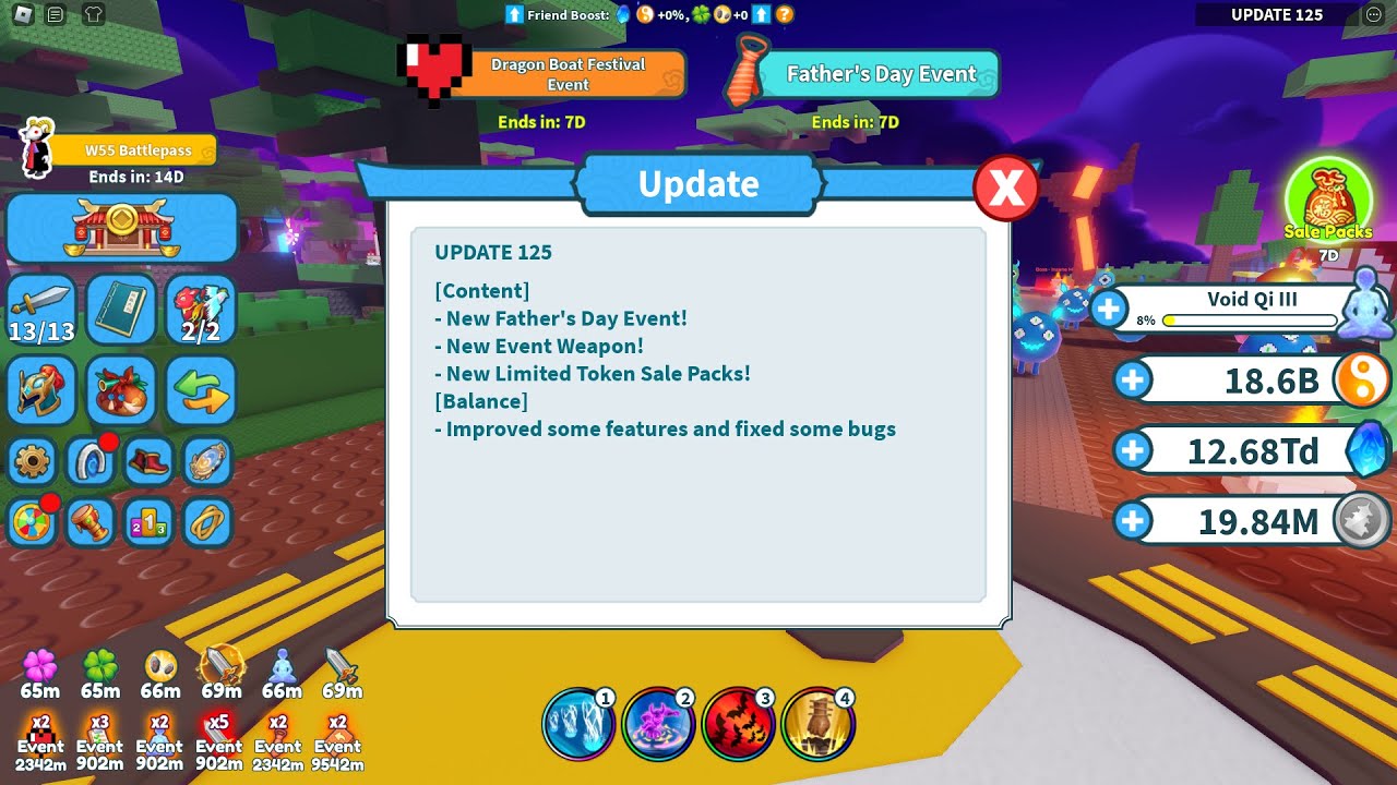 New Best update 125 in weapon fighting simulator. I'm back!