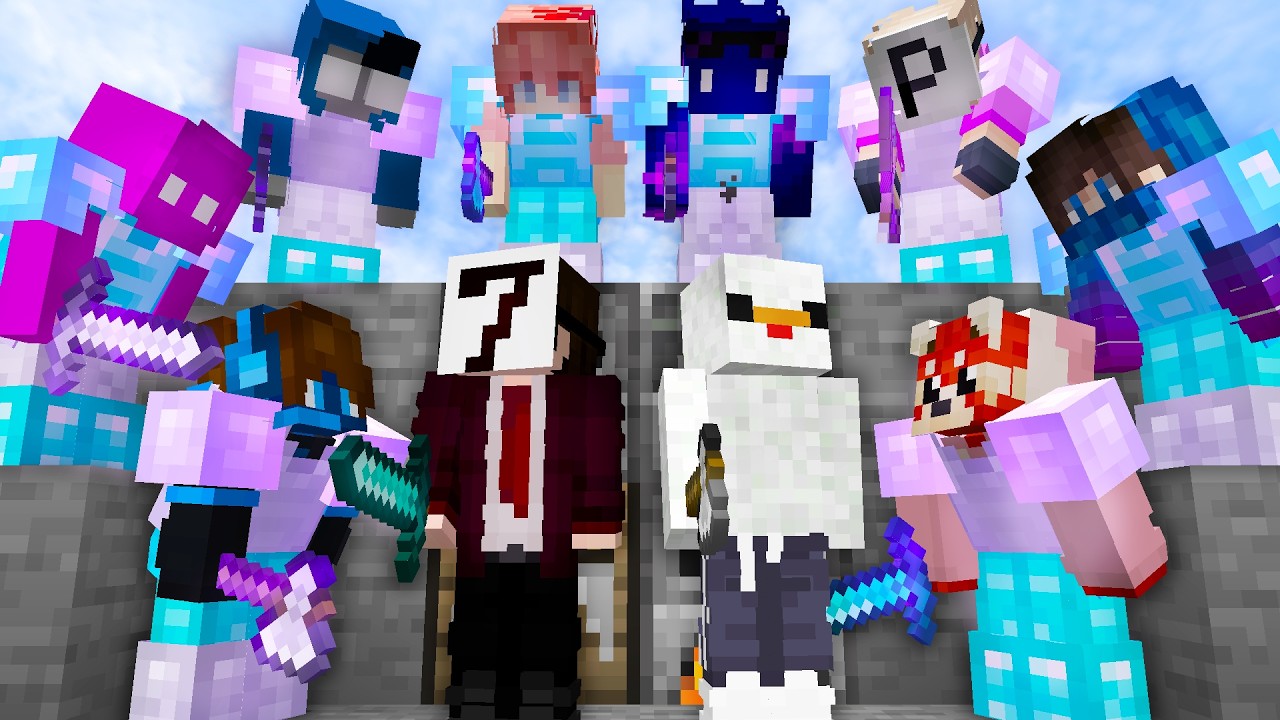 2 Minecraft Speedrunners VS 8 Hunters REMATCH