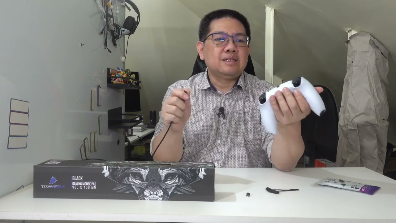 Tapis de souris XXL Speed Gaming Titanwolf et câble Statik