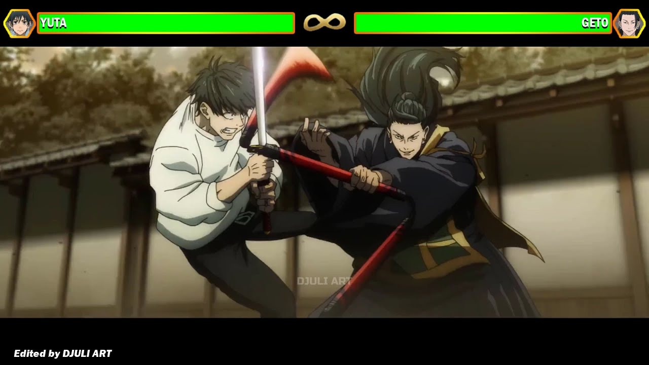 Yuta vs Geto WITH HEALTHBARS | Jujutsu Kaisen 0