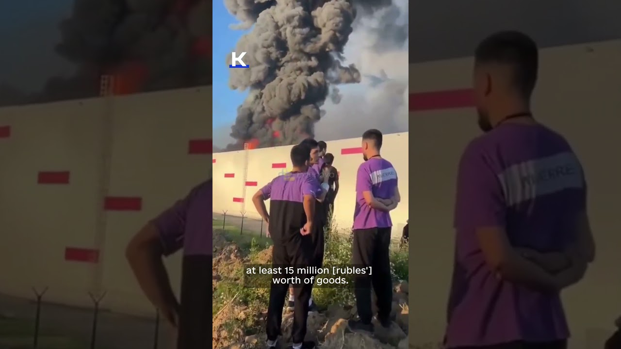 Russians react after Ukraine sets Russia's online retailers' warehouse on fire