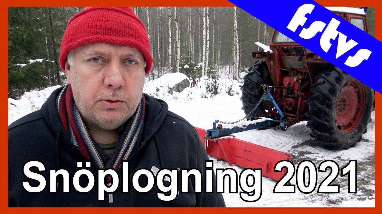 Snöplogning med traktor BM 650 och schaktblad